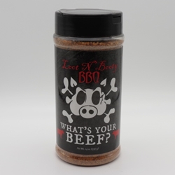 14oz Loot N Booty - Whats Your Beef Sauce, BBQ, BBQ Sauce, Sweet BBQ, Sweet Heat, Sweet, Award Winning, Food, Barbecue, Best BBQ, Award Winning BBQ, Competition, Competition BBQ, Pitmaster, Pork, Beef, Butt, Ribs, Steak, Wings, Hot Wings, BBQ Wings, Chicken, Grill Sauce, Award Winning Sauce, Award Winning Rubs, Rubs, BBQ Rub, Blues Hog, Heath Riles BBQ, Kosmos Q, Eat BBQ, Sweet Smoke Q, Oakridge BBQ, University of Que, Sweet Swine o’ Mine, Plowboys BBQ, Boars Night Out, Cimarron Docs, The Shed, Meat Mitch, Killer Hogs, Steak Cookoff Association, Pancho & Lefty, All Qued Up, Tuffy Stone Cool Smoke, Lotta Bull BBQ